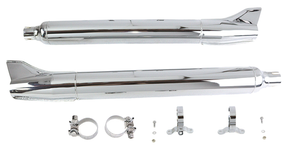 1961 Style Fishtails Chrome Flt95 17 Slip-On & Muffler V Twin Mfg Default Title