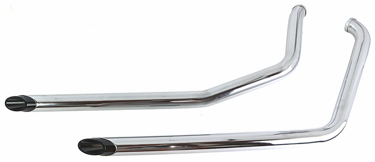 Drag Pipes Chrome/Black Slash Fxst07 17 Drag Pipe V Twin Mfg Default Title