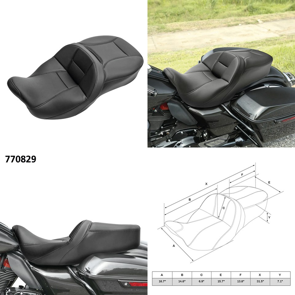 2 Up Style 2 Seat Black Flh/T08 23 2-Up Seat C.C. Rider