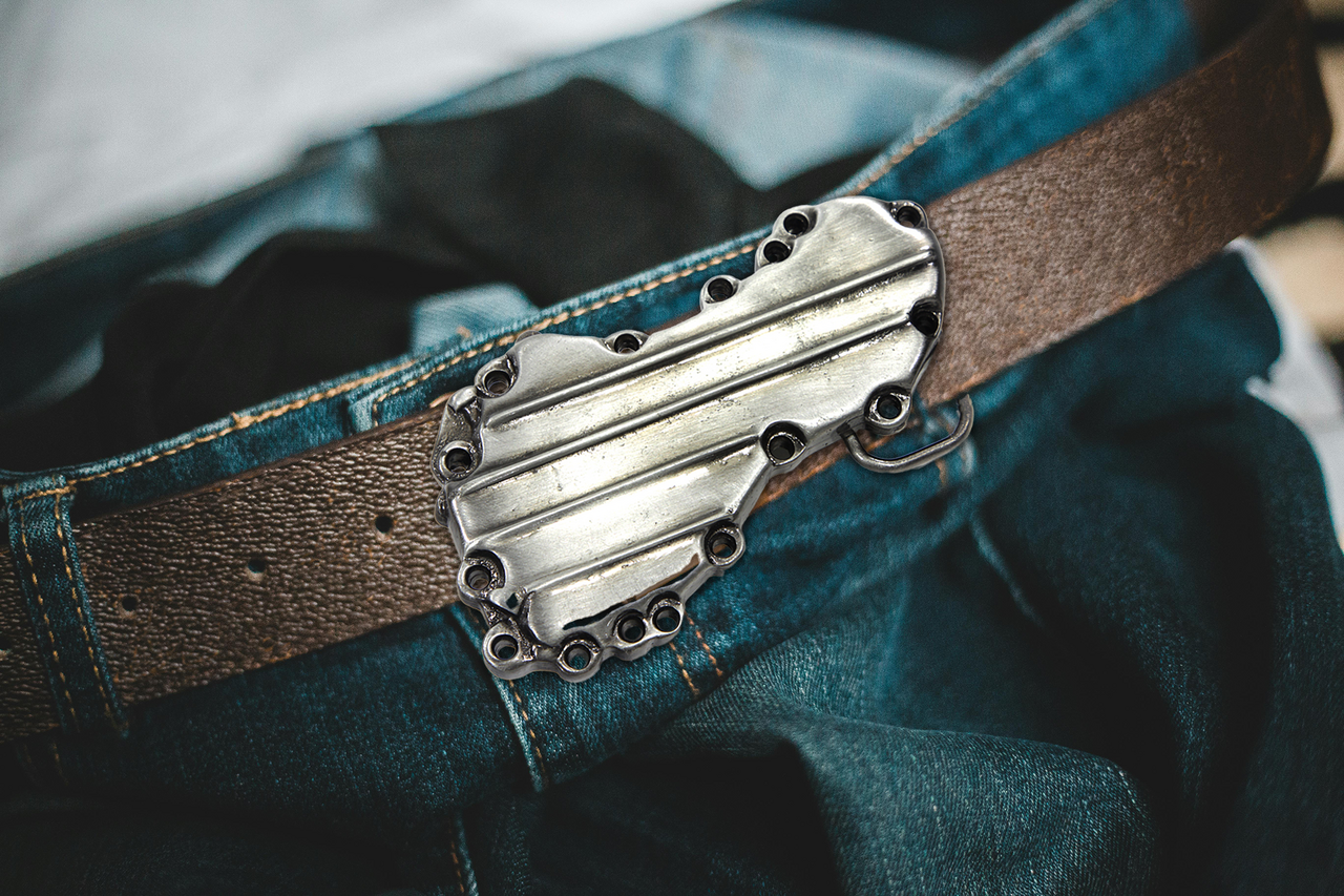 Panhead Cam Cover Belt Buckle Engine Cover V Twin Mfg