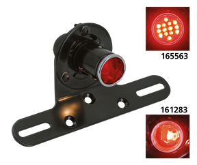 Gzp Classic 1" Black Round Taillight W/L Tail & Brake Light Zodiac