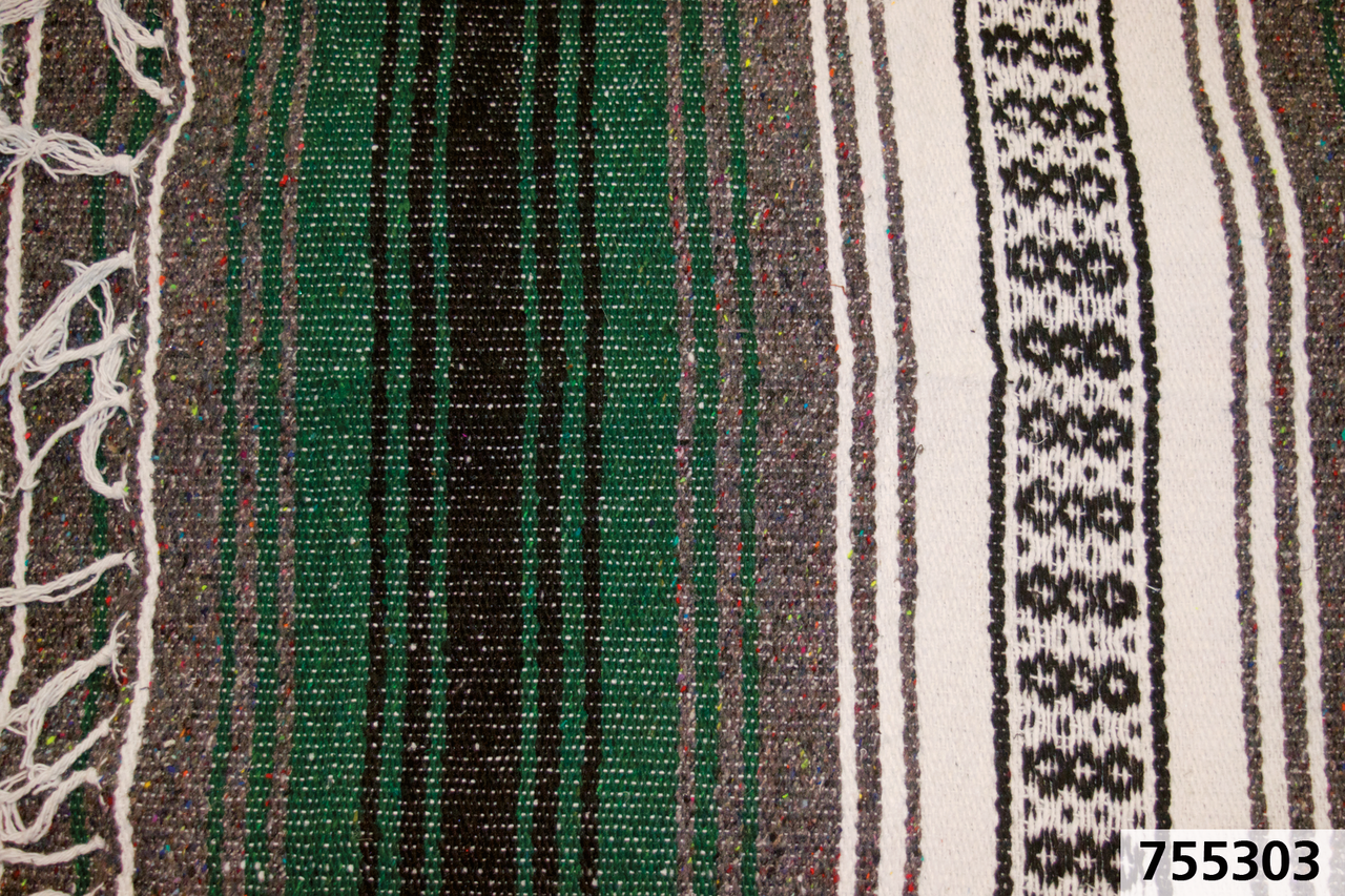 Mexican Blanket Green/Charcoal/White/Blk Indispensables Texas Leather Default Title