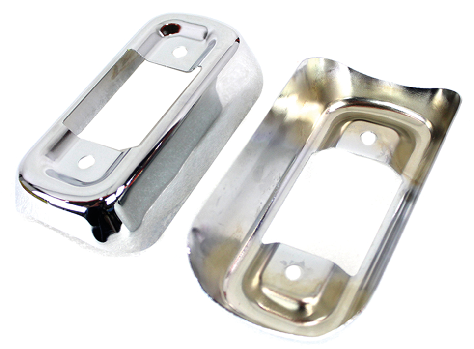 4" Muffler Chr Bracket Covers Flt/H17 Up Supports & Mounts V Twin Mfg Default Title