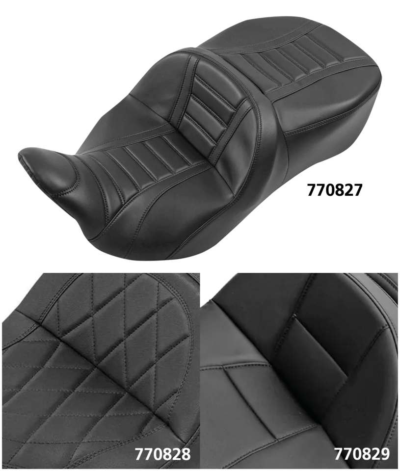 2 Up Pleated 2 Seat Black Flh/T08 23 2-Up Seat C.C. Rider