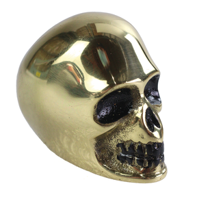 Brass Skull Style Shifter Knob 3/8" Thre Hand Shifter V Twin Mfg Default Title