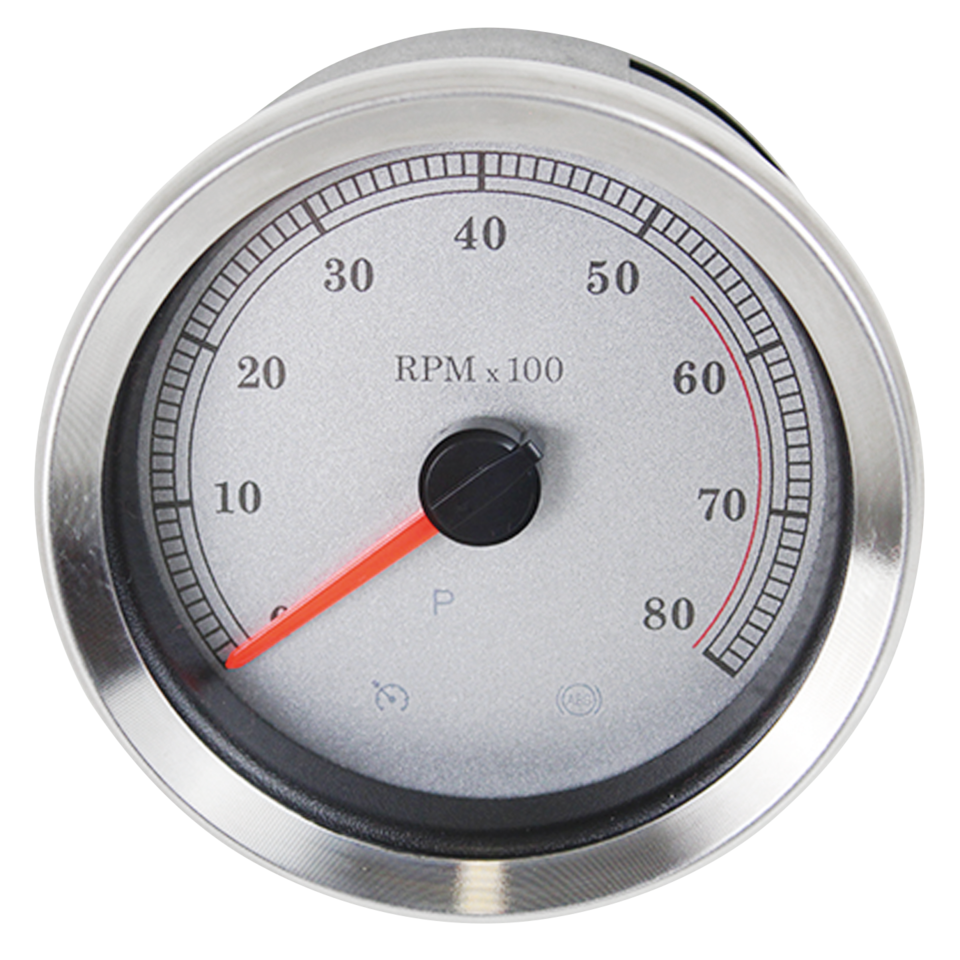 4" Tachometer Silver Tachometer V Twin Mfg Default Title
