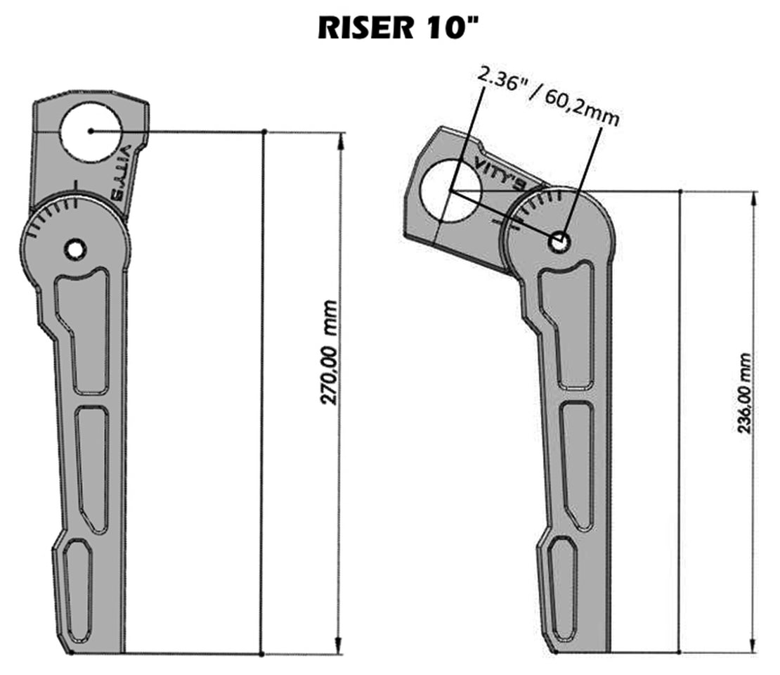 Vity's 10" Speedo Risers Fx18 Up Alu Riser Vity's Design