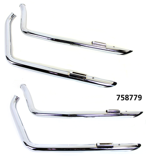 Drag Pipes Chrome/Black Slash Fxst86 99 Drag Pipe V Twin Mfg