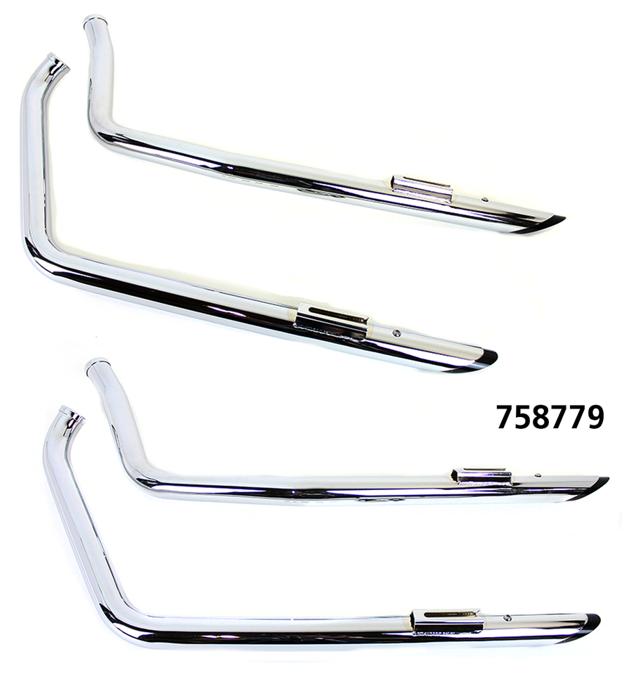Drag Pipes Chrome/Black Slash Fxst86 99 Drag Pipe V Twin Mfg