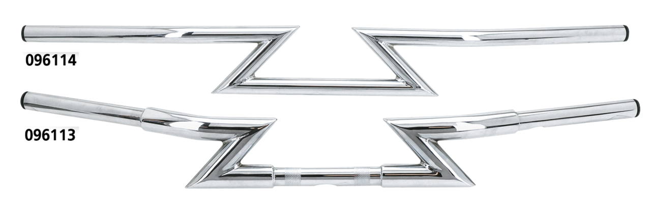 Gzp Chrome Z Bar 1" Chrome W/O Dimple One Inch Diameter Handlebars Zodiac