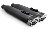 4" Racing S/O's Blk/Blk Sculp Flh/T17 Up Slip-On & Muffler Freedom Performance Exhaust Default Title