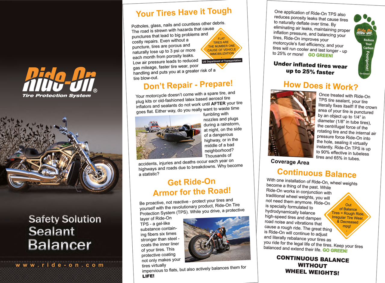 Ride On Tire Protection System 8 Oz.Bottl Thread Lockers, Sealants & Chemicals Ride On