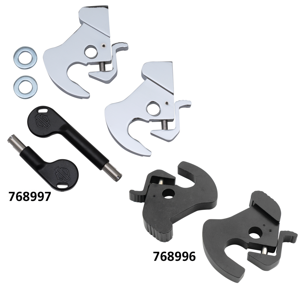 Black Rotary Latch Kit Sissy Bar Docking Hardware V Twin Mfg