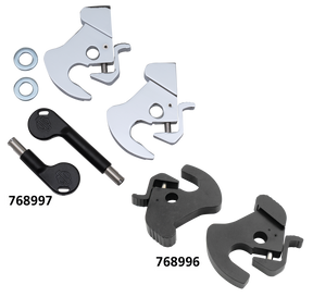 Black Rotary Latch Kit Sissy Bar Docking Hardware V Twin Mfg