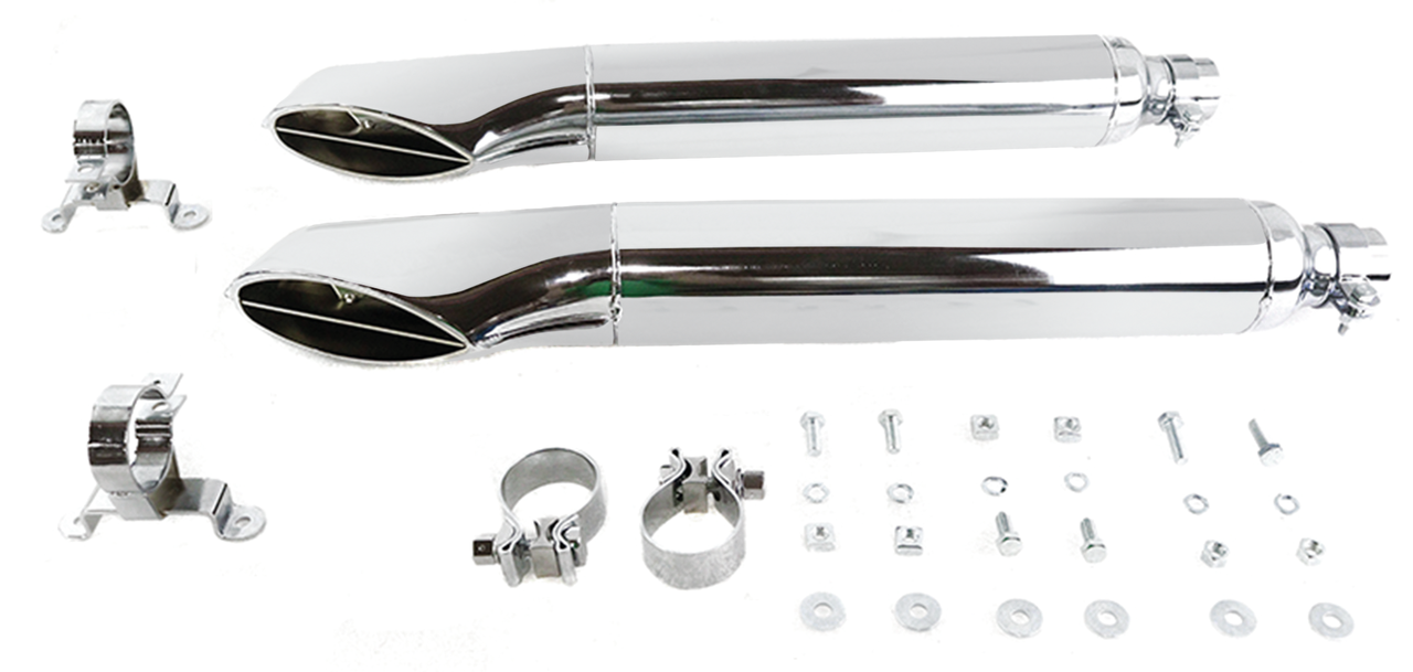 1968 Style Turn Outs Chrome Flt95 16 Slip-On & Muffler V Twin Mfg Default Title