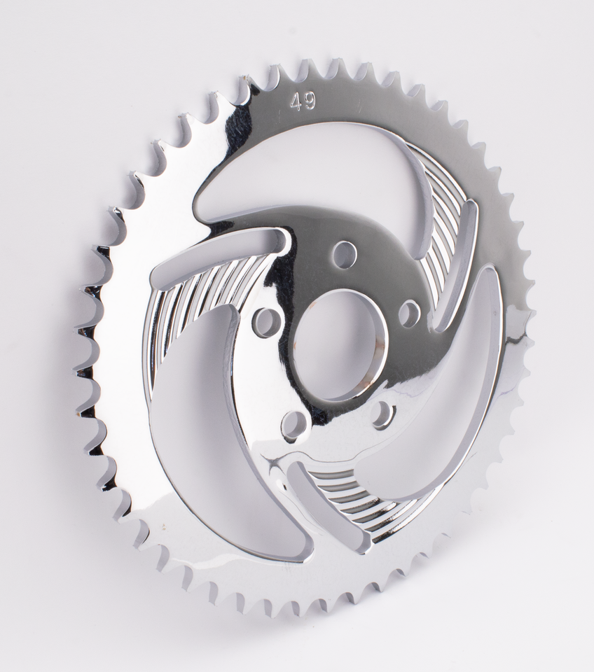 Gzp Chrome Swirled Sprocket 49 T Xl82 85 Sprocket & Pulley Zodiac Default Title
