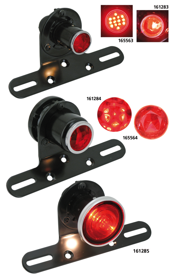 Gzp Classic 1" Black Round Taillight W/L Tail & Brake Light Zodiac Default Title
