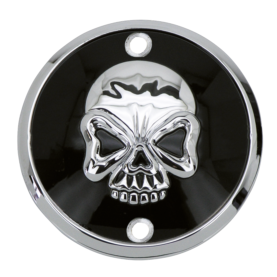 Gzp Skull Blck/Chrome Points Cover Verti Engine Cover Zodiac