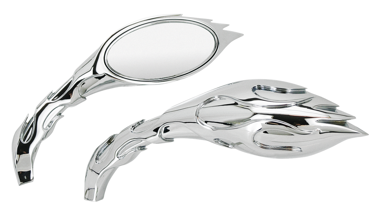 Gzp Chrome Magma Flames Mirror Set Mirror & Component Zodiac