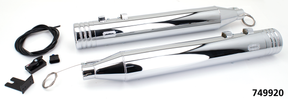 Mcj 100 Striped End Cap Flh/T95 16 Chrom Exhaust End Cap Mcj Default Title