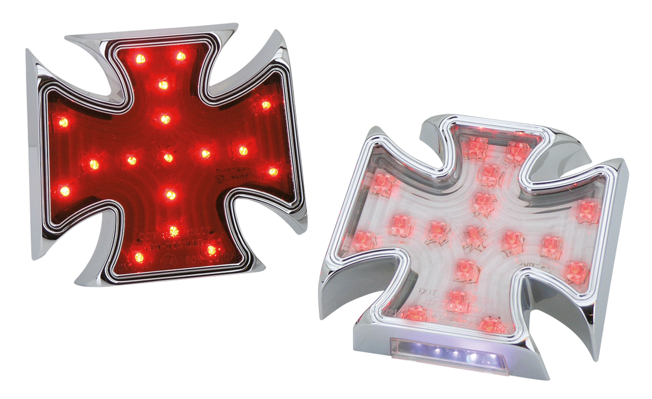 Gzp 4" Maltese Cross Clear Lens Led Tail Custom Taillights Zodiac