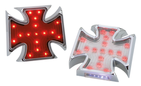 Gzp 4" Maltese Cross Clear Lens Led Tail Custom Taillights Zodiac