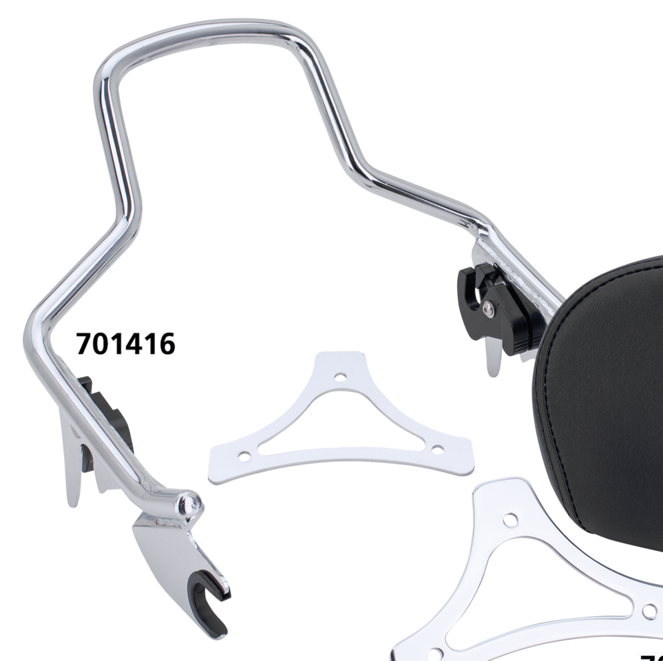 Det. Sissy Bar Shorty Chrome Flt09 Up Detachable Sissy Bar V Twin Mfg
