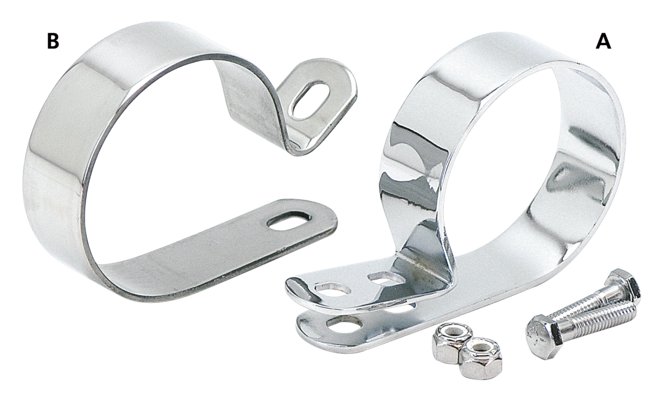 Muffler P Clamps 2 1/2" Chrome Exhaust Clamp V Twin Mfg Default Title