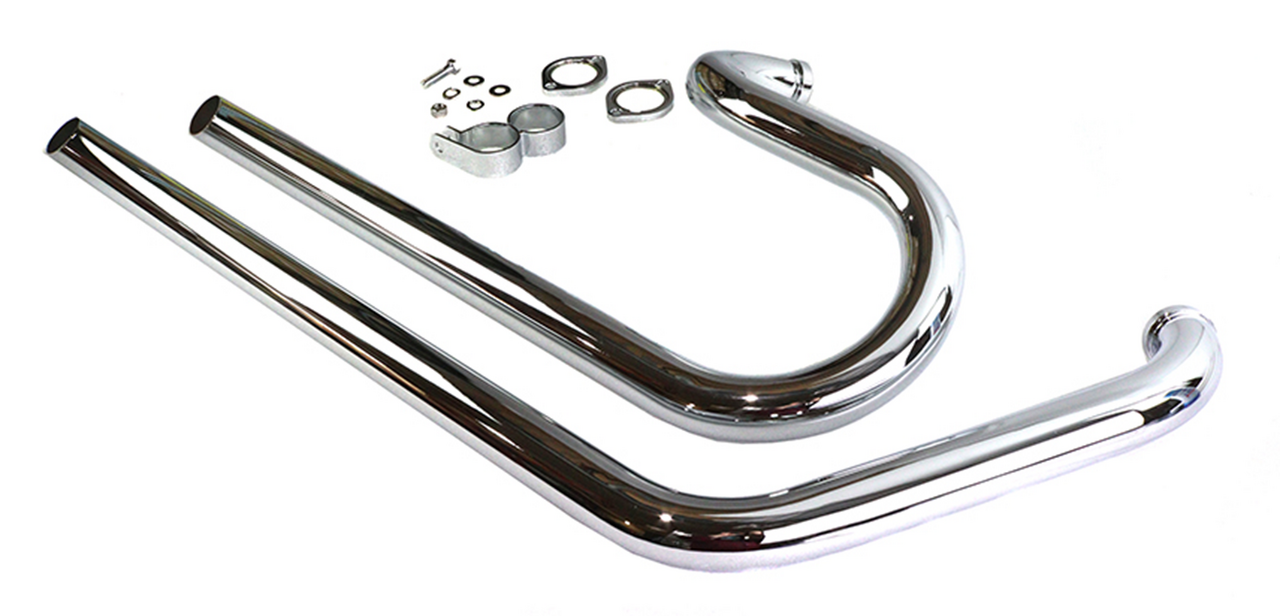 Side By Side Drag Pipes Chrome Fxst86 99 Drag Pipe V Twin Mfg