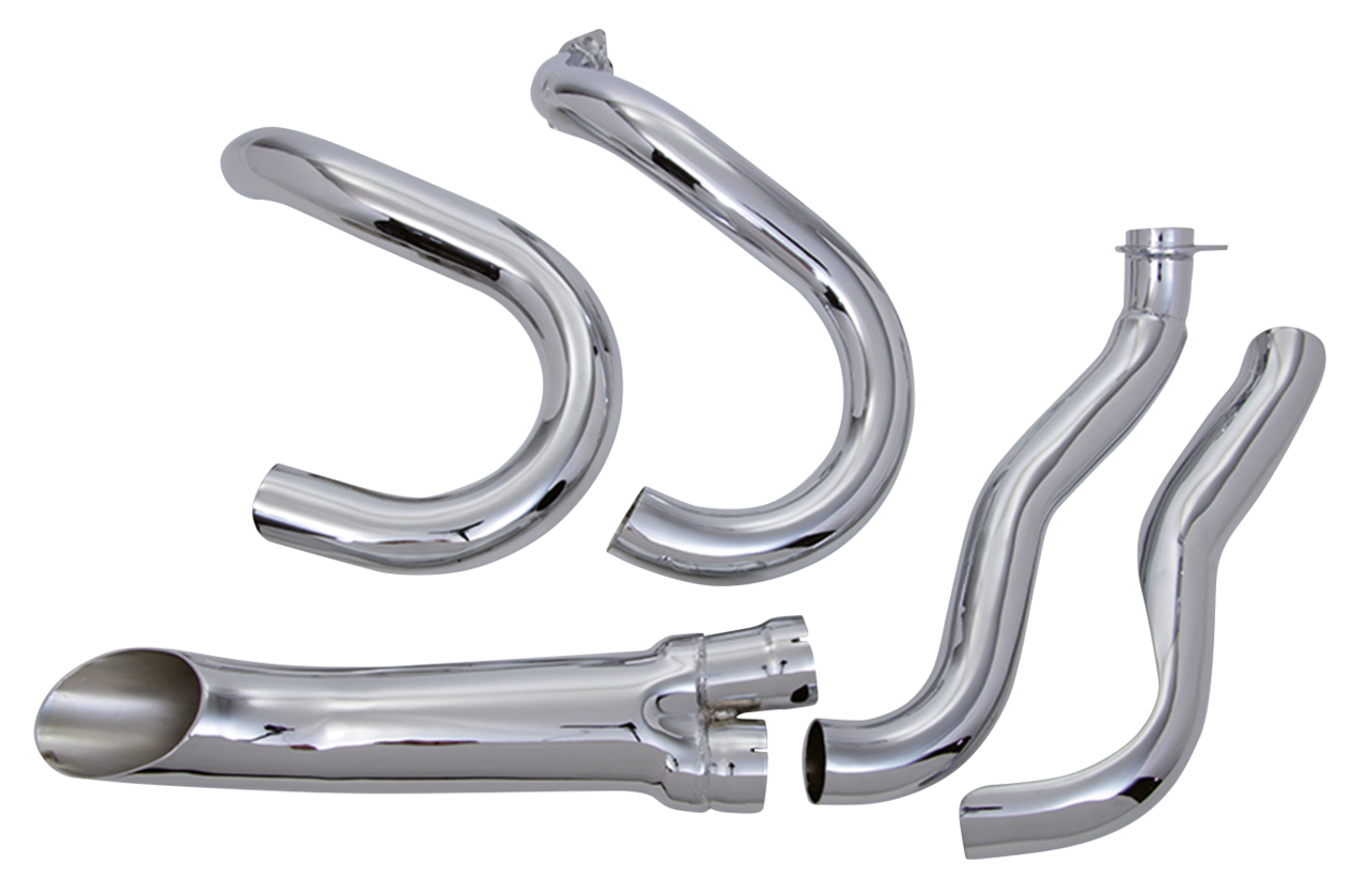 Chrome Open 2:1 Exhaust Bt70 84 2-1 Full Exhaust System V Twin Mfg Default Title