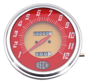 Replica Red Gold Speedo 2:1 Fl55 "Beck" Speedo & Tacho V Twin Mfg