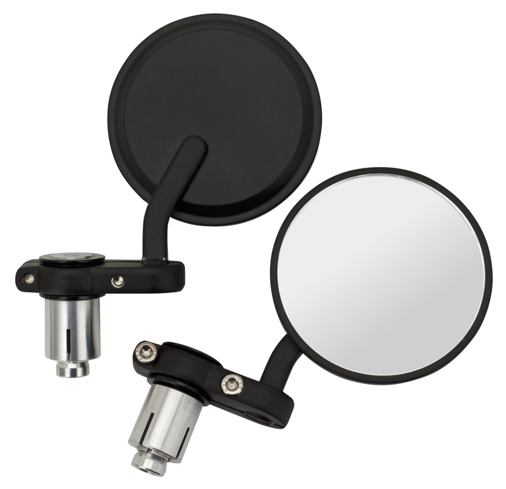 Gzp Solo Black 1" Bar End Cafe Mirrors Mirror & Component Zodiac Default Title