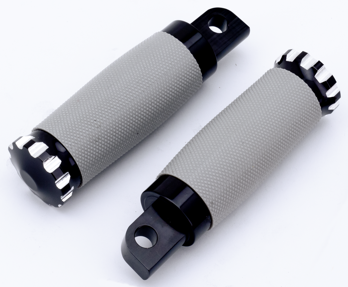 Gzp Black Turbo Footpegs Gray Rubber Foot Peg Zodiac Default Title
