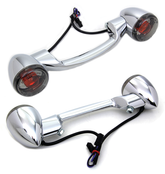 Turn Signal Bar Chrome/Smoke Flh/T99 13 Rear Turn Signal V Twin Mfg Default Title