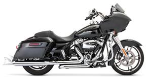 4" Sharktails S O's All Blk Flh/T17 Up Slip-On & Muffler Freedom Performance Exhaust