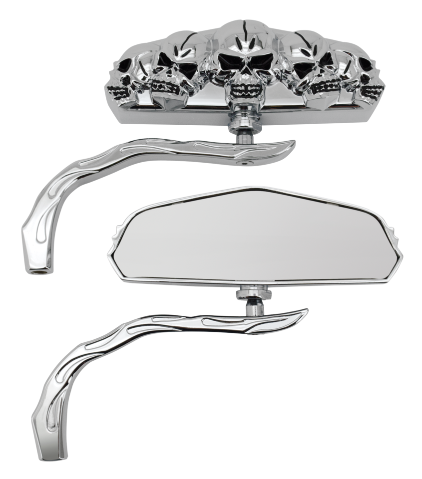 Gzp Chrome Skull Vision Mirror Set Mirror & Component Zodiac
