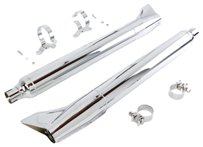 1961 Style Fishtails Chrome Flt95 17 Slip-On & Muffler V Twin Mfg