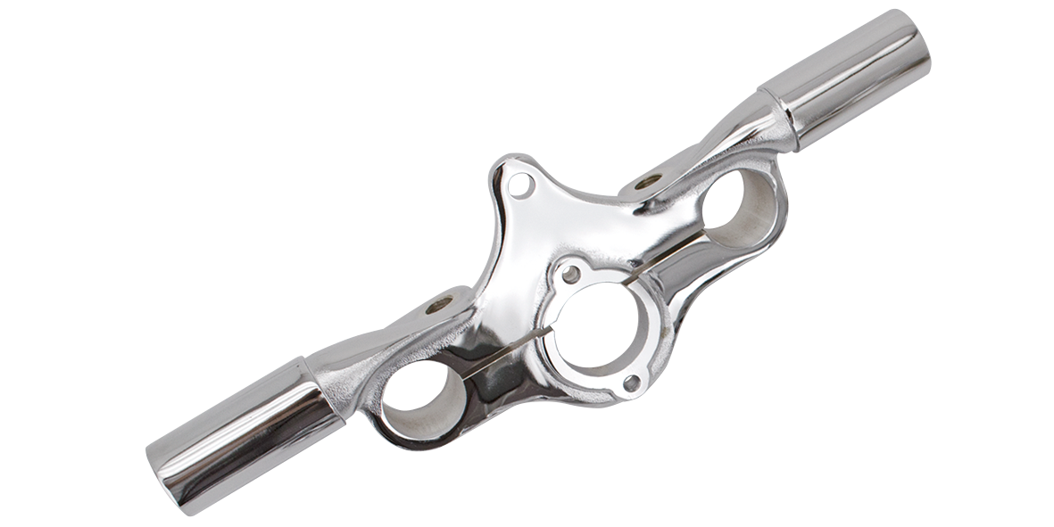 Chr Triple Clamp For Risers Offset Sprng Springer Fork Part V Twin Mfg Default Title