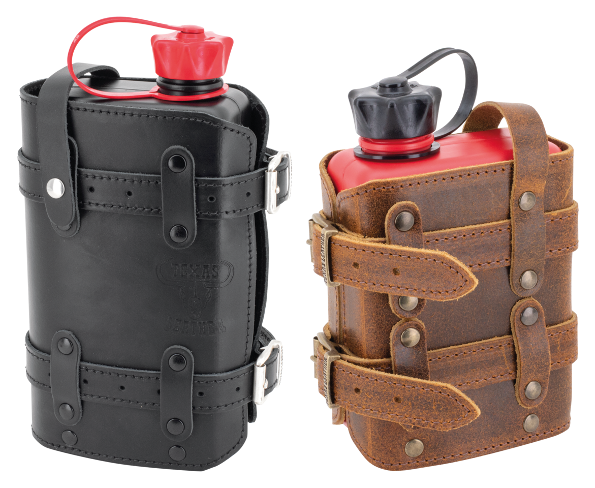 Black Holder With 1.5 L Blk Ff Canister Bottle & Canister Holder Texas Leather