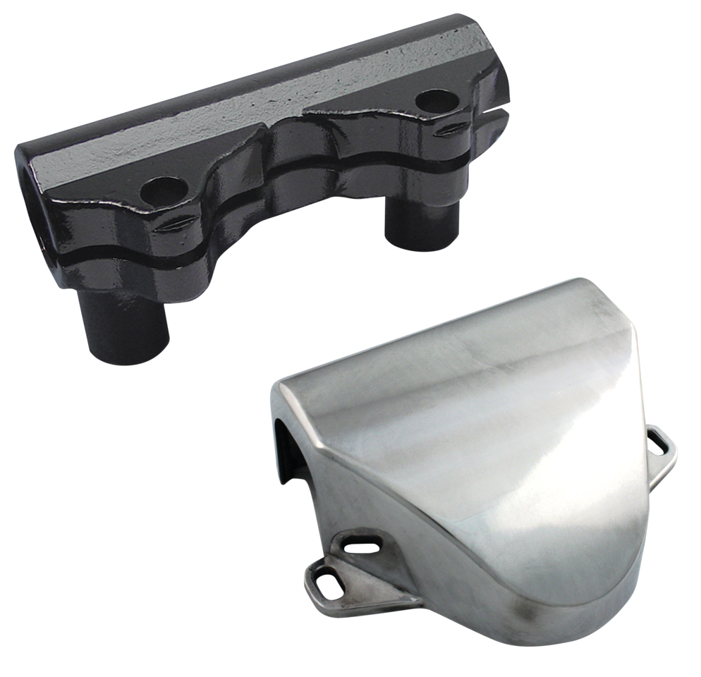 Polished Handlebar Clamp Cover Fl60 79 Handlebar Clamp V Twin Mfg Default Title