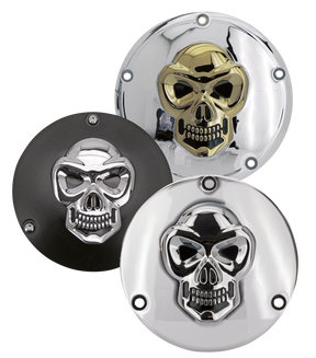 Gzp Skull Derby Cover Chrome Alu 5 Hole Derby & Inspection Cover Zodiac