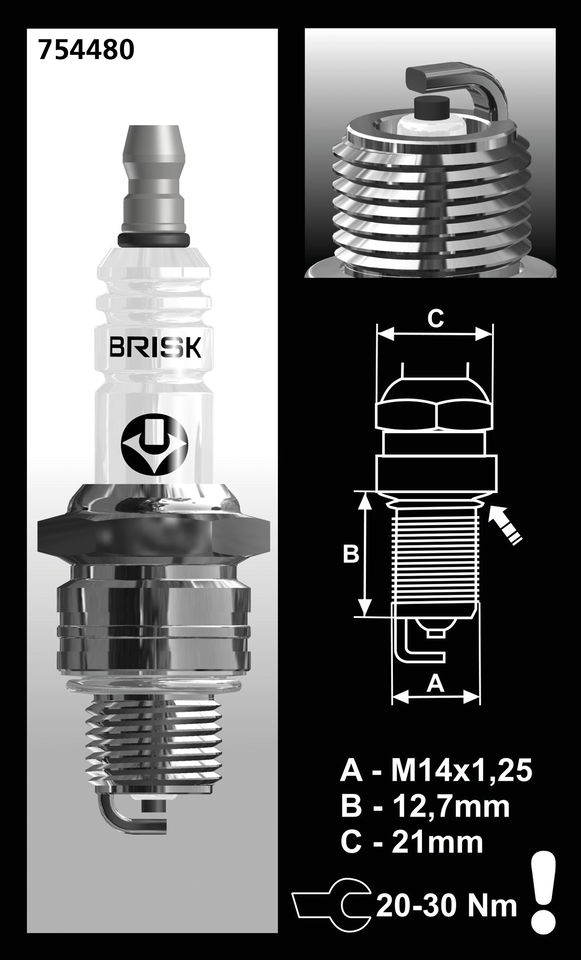 Each Brisk Nr14 Yc Spark Plug Spark Plug Brisk