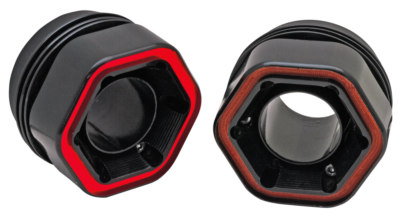 Mcj End Caps Lighted Hex 90mm EC-Approved Exhausts for Softail Mcj Default Title