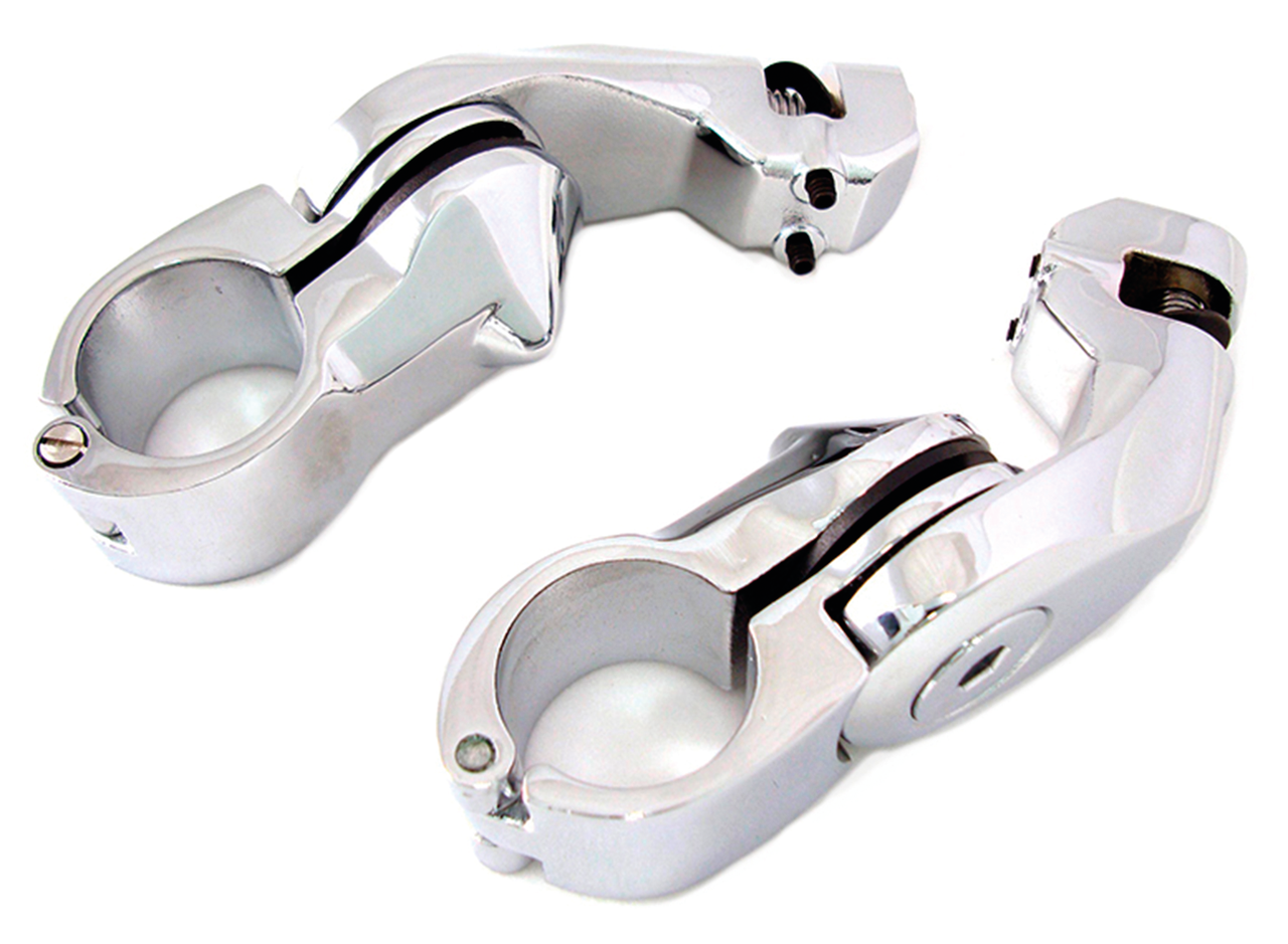 Adj. Peg Mounts Angled 2.5" Short Chrome Highway Peg & Mount V Twin Mfg Default Title
