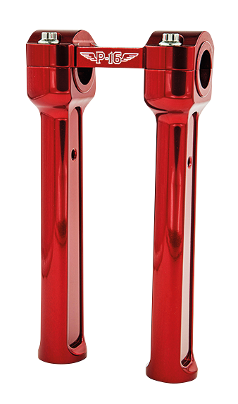 8" P16 Risers, Red Risers P16 Powerplant Motorcycle Co.