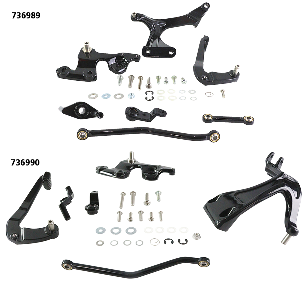 Mid Control Kit Brake Side Black St18 Up Mid Control V Twin Mfg