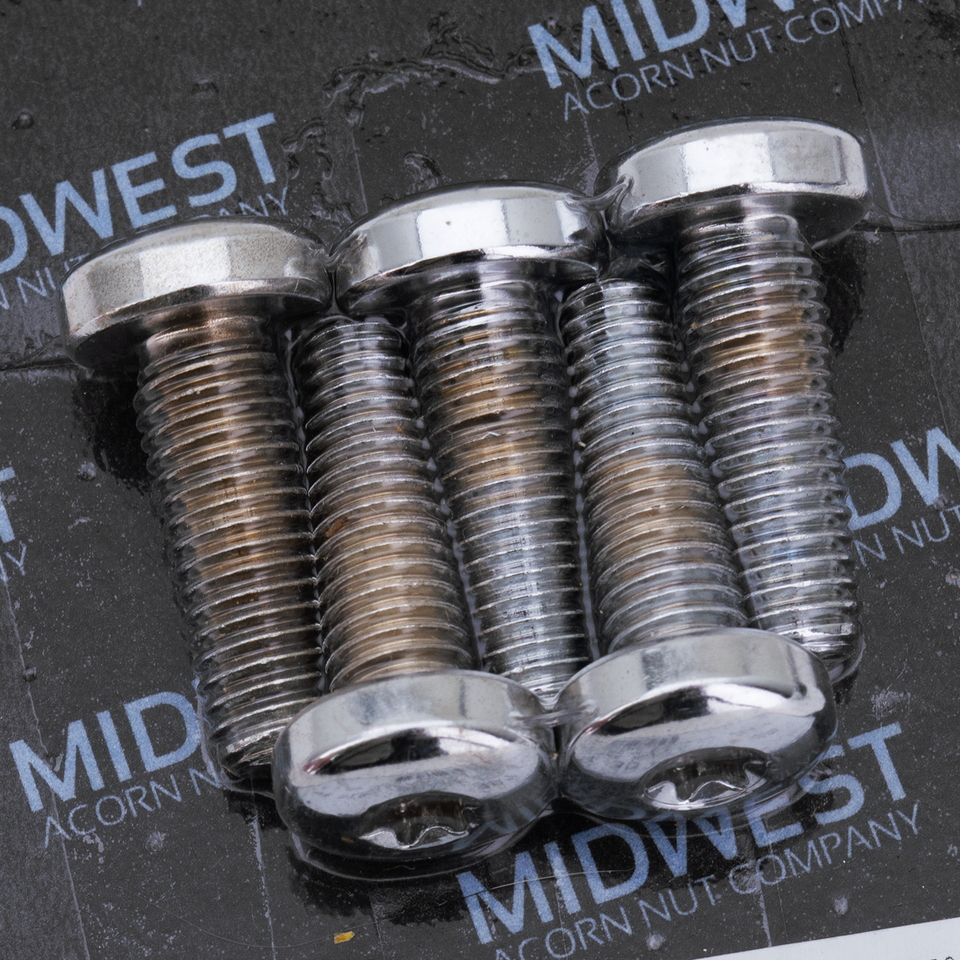 Chrome Disc Screw&Nuts 3/8 16x1.25" Txbh Hardware & Fastener Midwest Acorn Nut Company Default Title