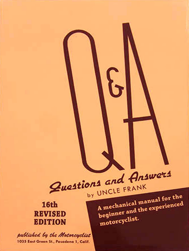 Uncle Frank's 1959 Q&A Motorcycle Manual Manuals V Twin Mfg Default Title