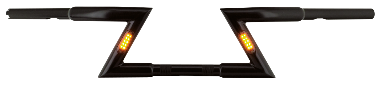 Gzp Matt Blk Z Bar 6"Rise Tbw Smoke Led Fat Handlebars for one inch handlebar clamps Zodiac