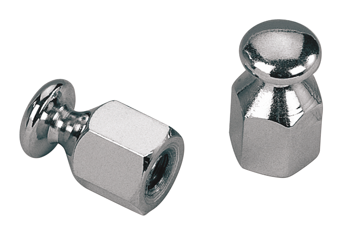 Gzp Chrome Bungee Nut 5/16 18 Unc Pair Hardware & Fastener Zodiac